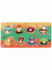 ИД-0188 Деревянная игрушка. Рамка-вкладыш "Десерты" (30x15x0,5 см) (арт.ИД-0188)