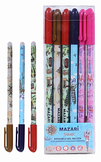 Ручка гелевая пиши-стирай MAZARI "TRAVEL" 0,5 мм. смен. стерж. 128 мм. пластик, синяя (M-5466-70)