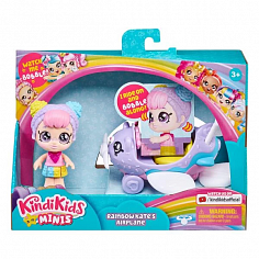 39760 Кинди Кидс Игр набор Мини-кукла Рэйнбоу Кейт с самолетом ТМ Kindi Kids