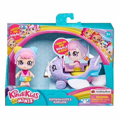 Фото 39760 Кинди Кидс Игр набор Мини-кукла Рэйнбоу Кейт с самолетом ТМ Kindi Kids
