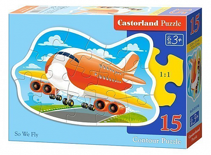 Фото товара Пазлы B3-015146 Самолет, (15 деталей MIDI) Castor Land
