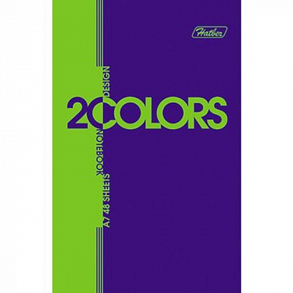 Фото товара 4606782197547 Блокнот ХАТБЕР А7 "2COLORS", 48л, тониров., 3-х цв. блок, на клею(1/100) (48Б7B1к 2col