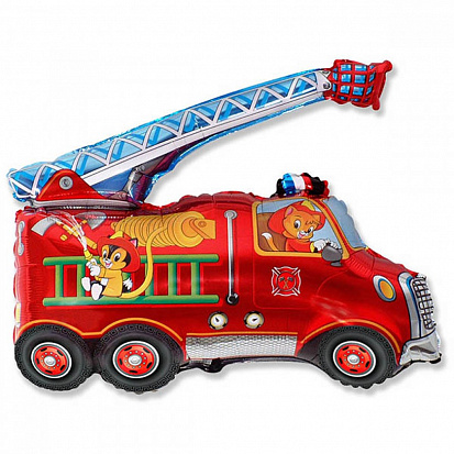 Фото Шарик фольгированный Фигура Пожарная машина 32"/81см с гелием