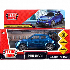 JUKE-12CH-BU Машина металл "nissan juke-r 2.0 хром" 12см, откр.двери, инерц., синий в кор. Технопарк
