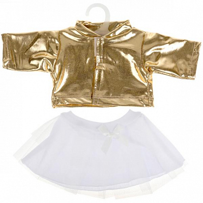 Фото OTF-2101SS-RU Одежда для кукол 40-42см костюм золотистая куртка и юбка КАРАПУЗ в шт.100шт