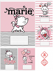 Тетрадь А5 12 л. линия ХАТБЕР "DISNEY" "КОШЕЧКА МАРИ" круг,углы, скоба, 5 диз (12Т5В2) (068760)