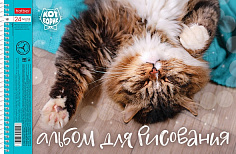 Альбом для рисования ХАТБЕР А4 24 л. "КОТ БОРИС", перфорация, спираль, 5диз (079771) (5/50)