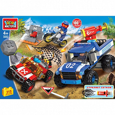 3062-LL Конструктор "Город мастеров" погоня за браконьерами, стреляет сеткой, 315дет. в кор.