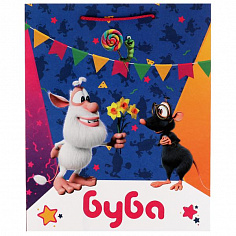 PML-66880-BU Пакет подарочный глянцевый l БУБА 26*32*14см ЧУДО ПРАЗДНИК