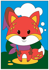 LORI Ркн-086 Картина по номерам для малышей ВЕСЁЛЫЕ КАРТИНКИ "Красная лисичка"