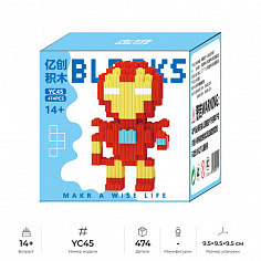 YC45 3D Конструктор из мини-блоков XINZ Super Heroes: Железный Человек - классический облик, 474 дет