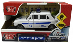 2402A0074-R Машина пластик АВТОМОБИЛЬ 14 см, инерц,ПОЛИЦИЯ белый,кор. Технопарк