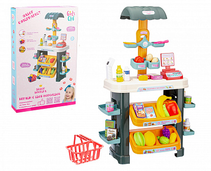 Фото товара IT107445 Набор "Супермаркет "Girl's club" на батарейках со светом и звуком, корзина для продуктов, б