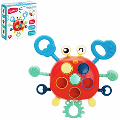 IT109533 Игрушка развивающая Крабик "Elefantino" яркие цвета, подвижные элементы, в/к 13*12,5*5 см