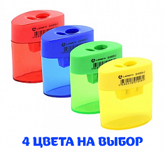 ЛМ-SH0859-2 Точилка пласт. 2 отверстия с контейнером ассорти LAMARK