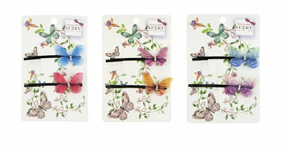 Фото товара Т18539 Lukky Fashion невидимки для волос бабочки, 2шт, цвета в ассортименте (10013160/081021/0623587