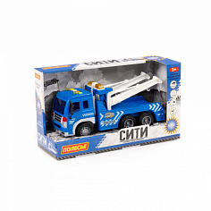 ПОЛЕ86525 "Сити", автомобиль-эвакуатор инерционный (со светом и звуком) (синий) (в коробке)