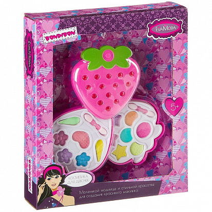 Фото товара ВВ2275 Набор детской декор. косметики Bondibon Eva Moda, BOX 28,5*23,5*5 см; косметичка-клубника, 2