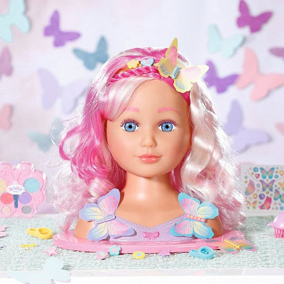 Фото 829721 кукла BABY BORN голова с розовыми волосами