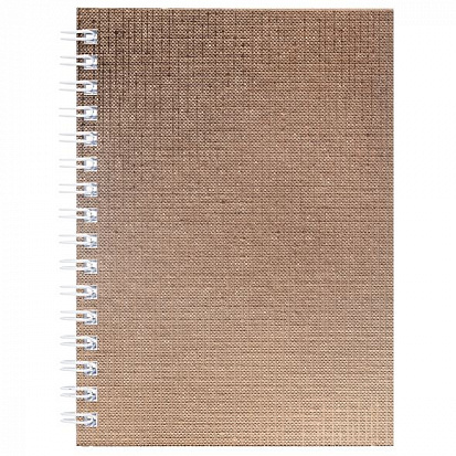 Фото товара 059696 Записная книжка ХАТБЕР А6 "METALLIC ЗОЛОТО", 80л, клетка, обл. бумвинил, гребень (80ЗК6бвВ1гр