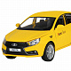 миниатюра 1251345JB Яндекс.Такси машинка металл., LADA VESTA, цвет желтый, масштаб 1:24, открываются 4 двери, 