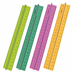 ЛН22 Линейка пластиковая СТАММ "NEON CRYSTAL", 25см, флуоресцентная, прозрачная, ассорти (ЛН22)