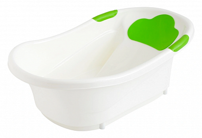 Фото товара RBT-W1035-G Ванночка ROXY-KIDS с анатомической горкой и сливом. Цвет вставок: зеленый.