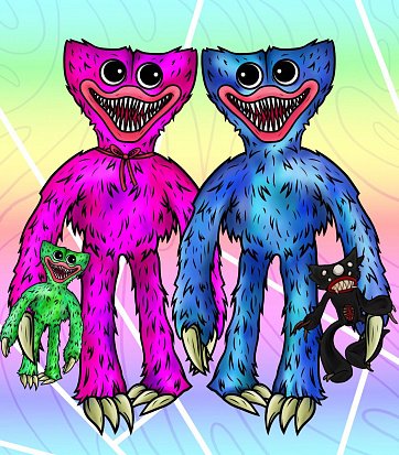 Фото товара MPZCA6-M Collection ANIMATION.Хагги вагги и Кисси мисси.97 деталей.Р-р 20 х23 см.Ср. р-р дет. 3.5 см