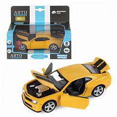 1251155JB ТМ "Автопанорама" Машинка металл. 1:32 Chevrolet Camaro SS, желтый, инерция, свет, звук,