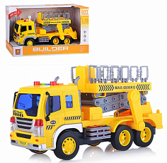 WY310H Машина "Спецтехника" 1:16 (свет, звук) на батарейках, в коробке (цвет желтый)