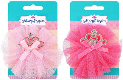 Фото товара 455163 Зажим для волос "Принцесса", текстиль, в ассорт.