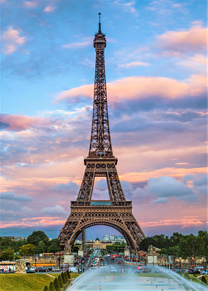 Фото HS282 Холст с красками по номерам 22х30 см. Красивый вечерний Париж (Арт. HS282)