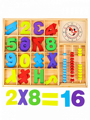 ИД-1394 ДЕРЕВЯННАЯ ИГРУШКА. Набор для счёта "УЧИМСЯ СЧИТАТЬ" со счётами (Арт. ИД-1394)