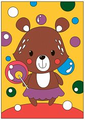 LORI Ркн-083 Картина по номерам для малышей ВЕСЁЛЫЕ КАРТИНКИ "Мишкина радость"