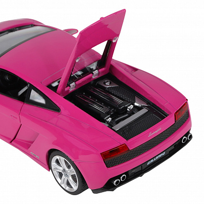 Фото 1251383JB ТМ "Автопанорама" Машинка металл. 1:24 Lamborghini Gallardo, розовый, откр. двери и багажн