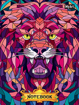 Фото товара MyArt. БЛОКНОТ в клетку Витражи. Лев