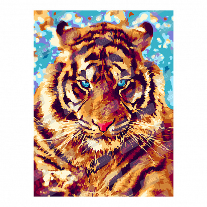 Фото LORI Кпн-045 Картина по номерам на картоне 28,5*38 см "Игривый тигр"