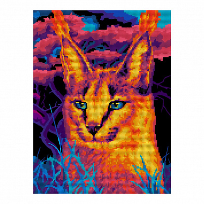 LORI Ам-049 Алмазная мозаика 30*40 см (частичное заполнение) "Яркая рысь" фото