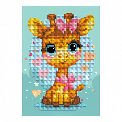 LORI Амк-017 Алмазная мозаика 15*20 детская (неполное заполнение) "Жирафик" фото