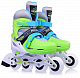 миниатюра R0068 Роликовые коньки раздвижные ROCKET,PU колёса со светом, размер M(33-36) зеленые, в сумке 