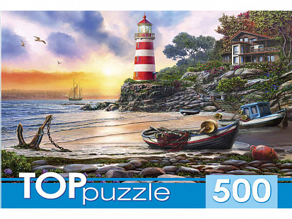 Фото товара ХТП500-6821 TOPpuzzle. ПАЗЛЫ 500 элементов. ХТП500-6821 Вечерний маяк