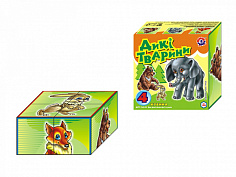 МТ Т1820 Кубики 4шт "ДИКИЕ ЖИВОТНЫЕ" в коробке