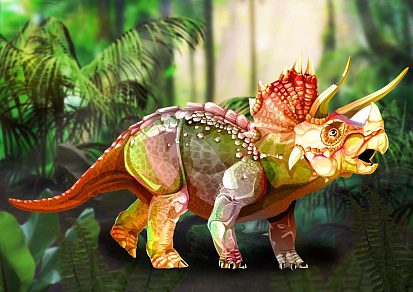 Фото товара MPZCD2-M Collection DINOSAURS.Динозавр Трицератопс. 110 деталей. р-р 28,5 х 18см. Сред. р-р детали 3