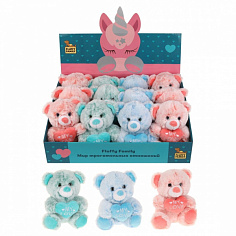 681827 Игрушка Мишка-валентинка 15см, в ассорт., дисплей.