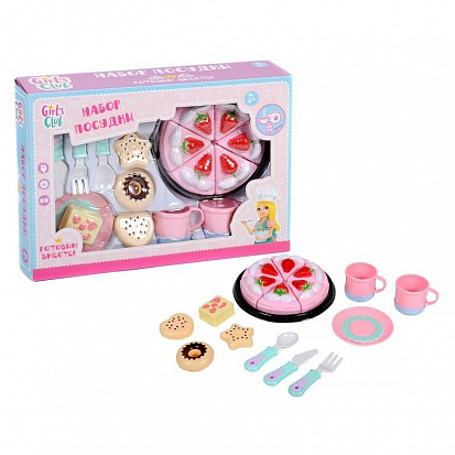 Фото товара IT105212 Набор "Посудка - Чайный сервиз"Girl's club" в комп. продукты, в/к 35*7*24,5 см.