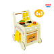 миниатюра МТ 70202 Кухня детская. Игровая тележка-каталка с набором посуды Гриль Мастер жёлтая