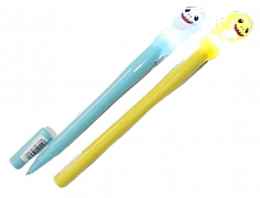 Ручка шариковая BASIR "АКУЛА" 0,5мм. фонарик, форма акула, пластик ассорти, синяя (GP-1119A) (36/432