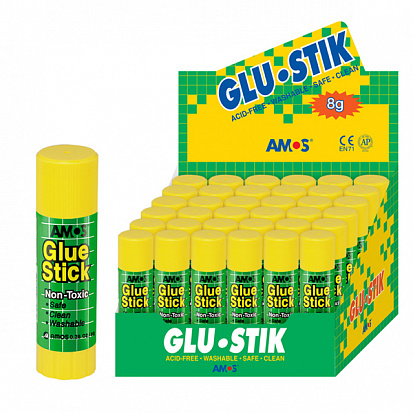 Фото GSW8 Клей-карандаш AMOS "GLUE STIK", 8 гр. (GSW8) (833560)