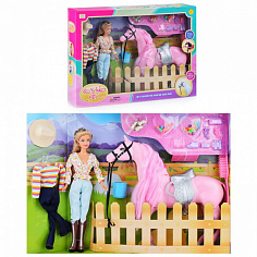 8038 кукла defa ковбой с розовой лошадью