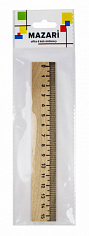 Линейка деревянная MAZARI, 15см. ОПП- упаковка (M-16229) (100/1500)